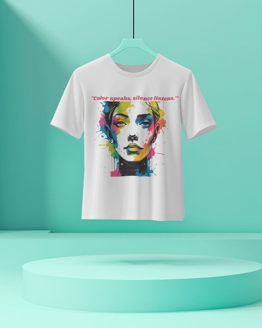 Color Speaks Women Art- Women Half Sleeve Round Neck T-shirt