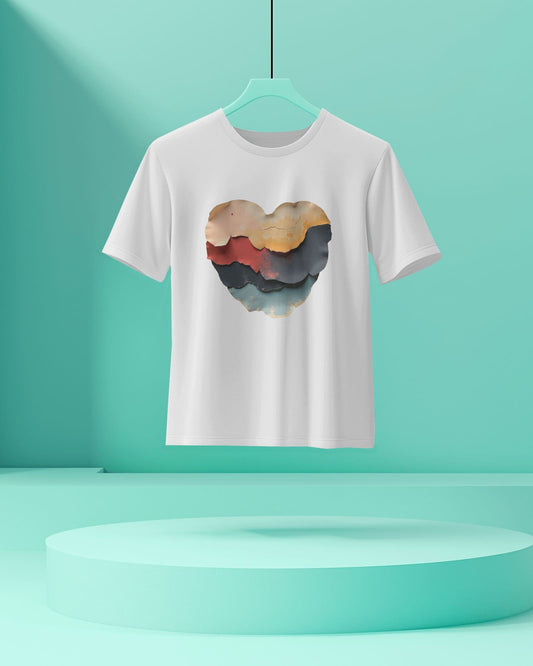 Abstract Heart- Women Half Sleeve Round Neck T-shirt
