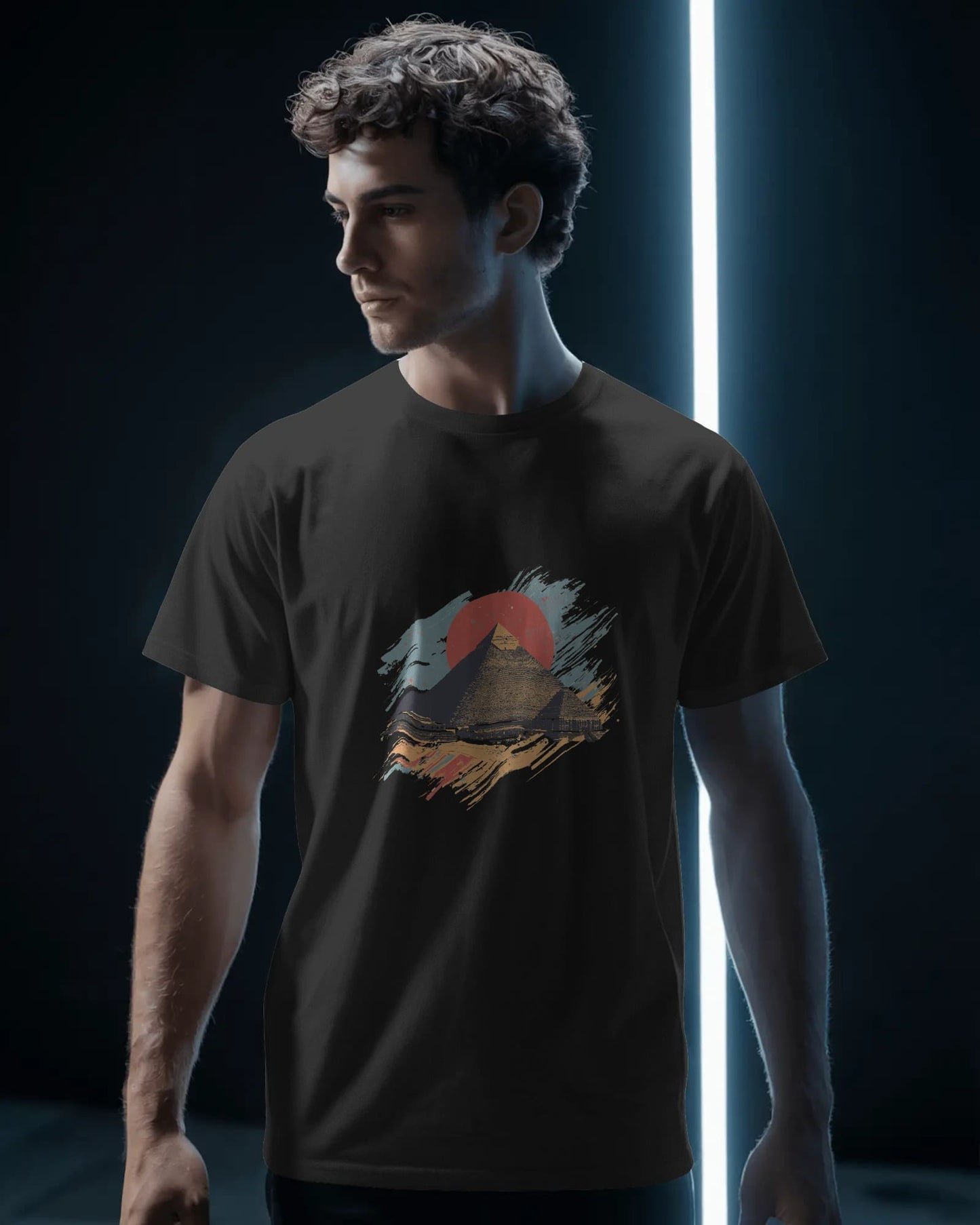 Pyramid- Men Half Sleeve Round Neck T-shirt