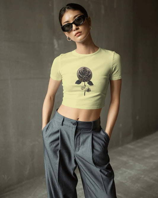 Mechanical Rose- Crop Top