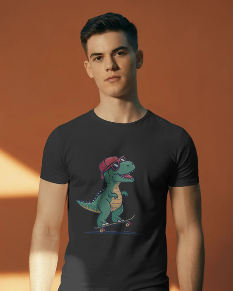 Dragon With Goggles- Men Half Sleeve Round Neck T-shirt