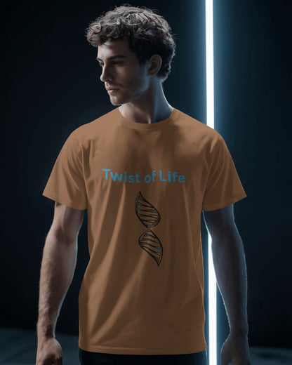 Twist of Life-Men Half Sleeve Round Neck T-shirt