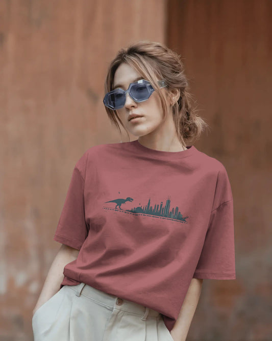 Evolution of Dinosaur- Women Oversize T-shirt