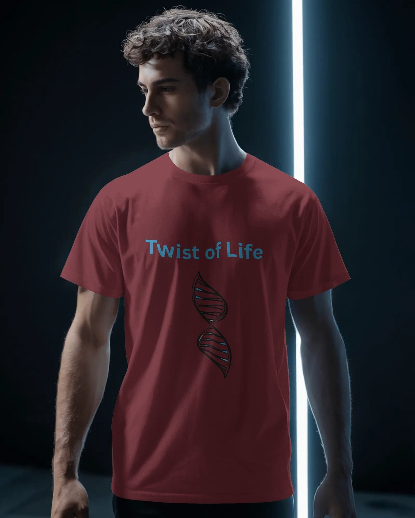 Twist of Life-Men Half Sleeve Round Neck T-shirt