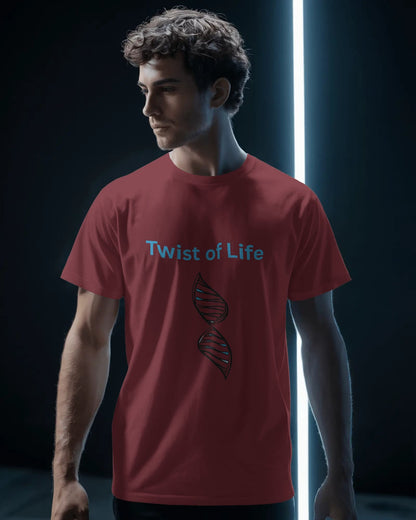 Twist of Life-Men Half Sleeve Round Neck T-shirt