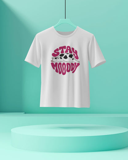 Stay Moody-Men Half Sleeve Round Neck T-Shirt