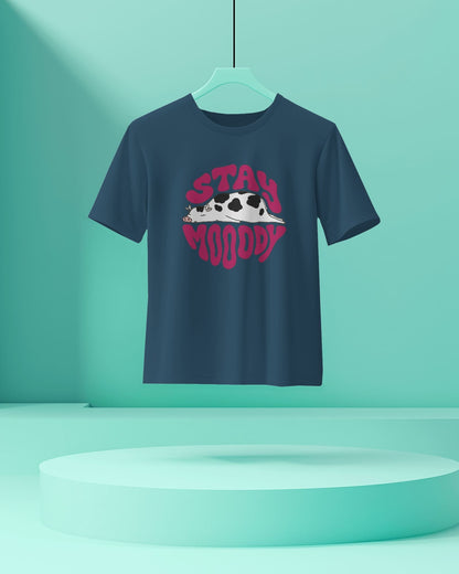 Stay Moody-Men Half Sleeve Round Neck T-Shirt