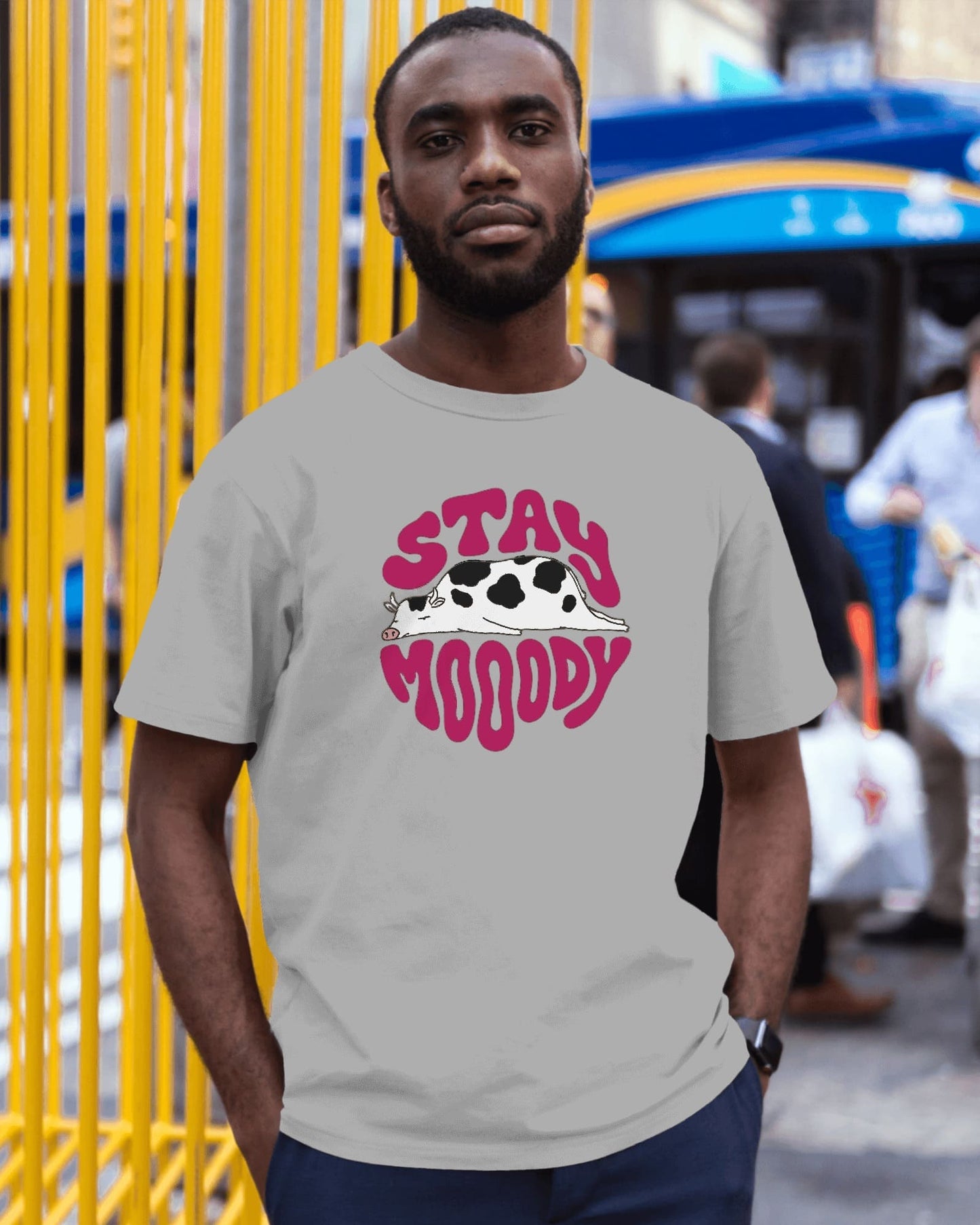Stay Moody-Men Half Sleeve Round Neck T-Shirt