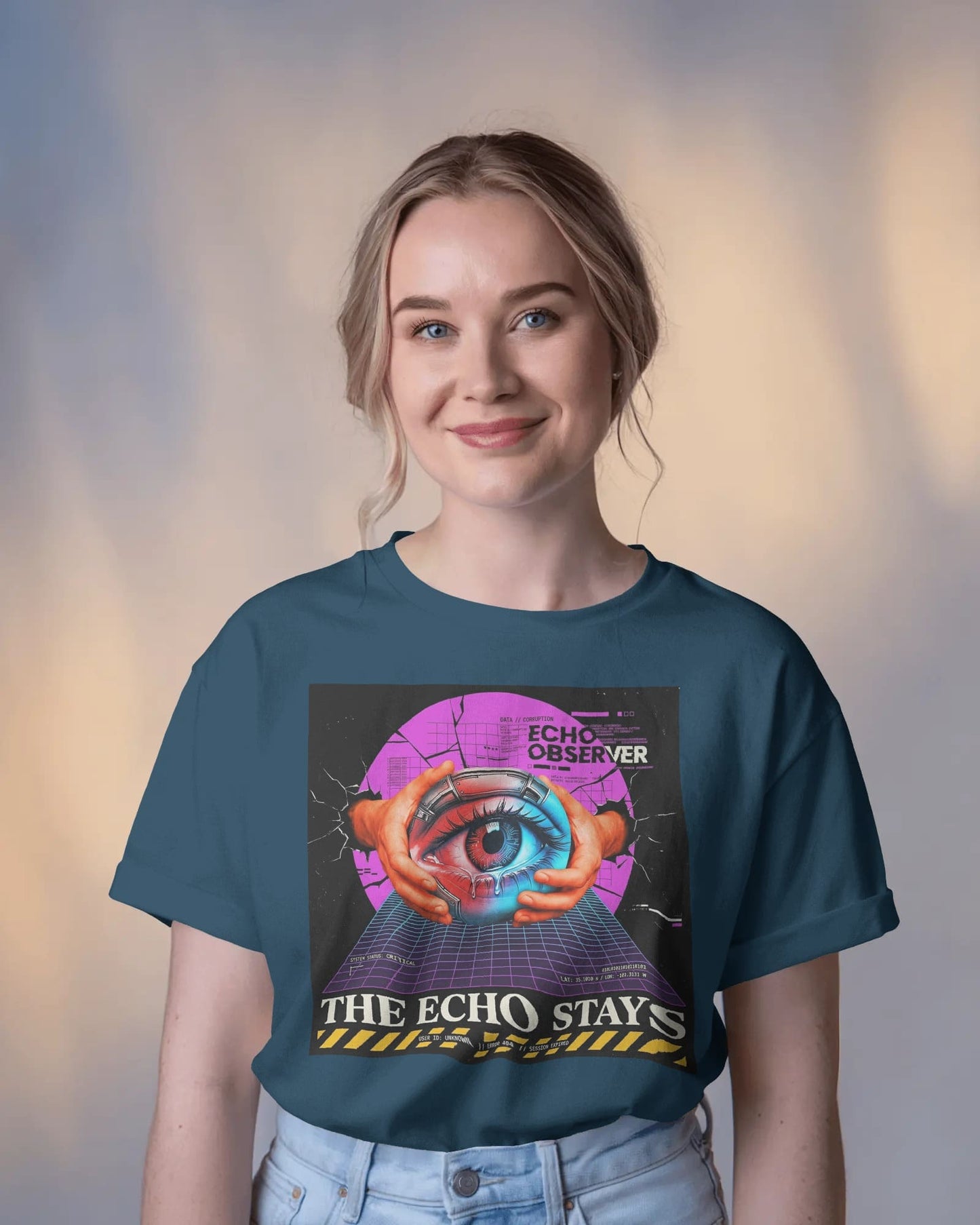 The Echo Stays- Women Half Sleeve Round Neck T-Shirt