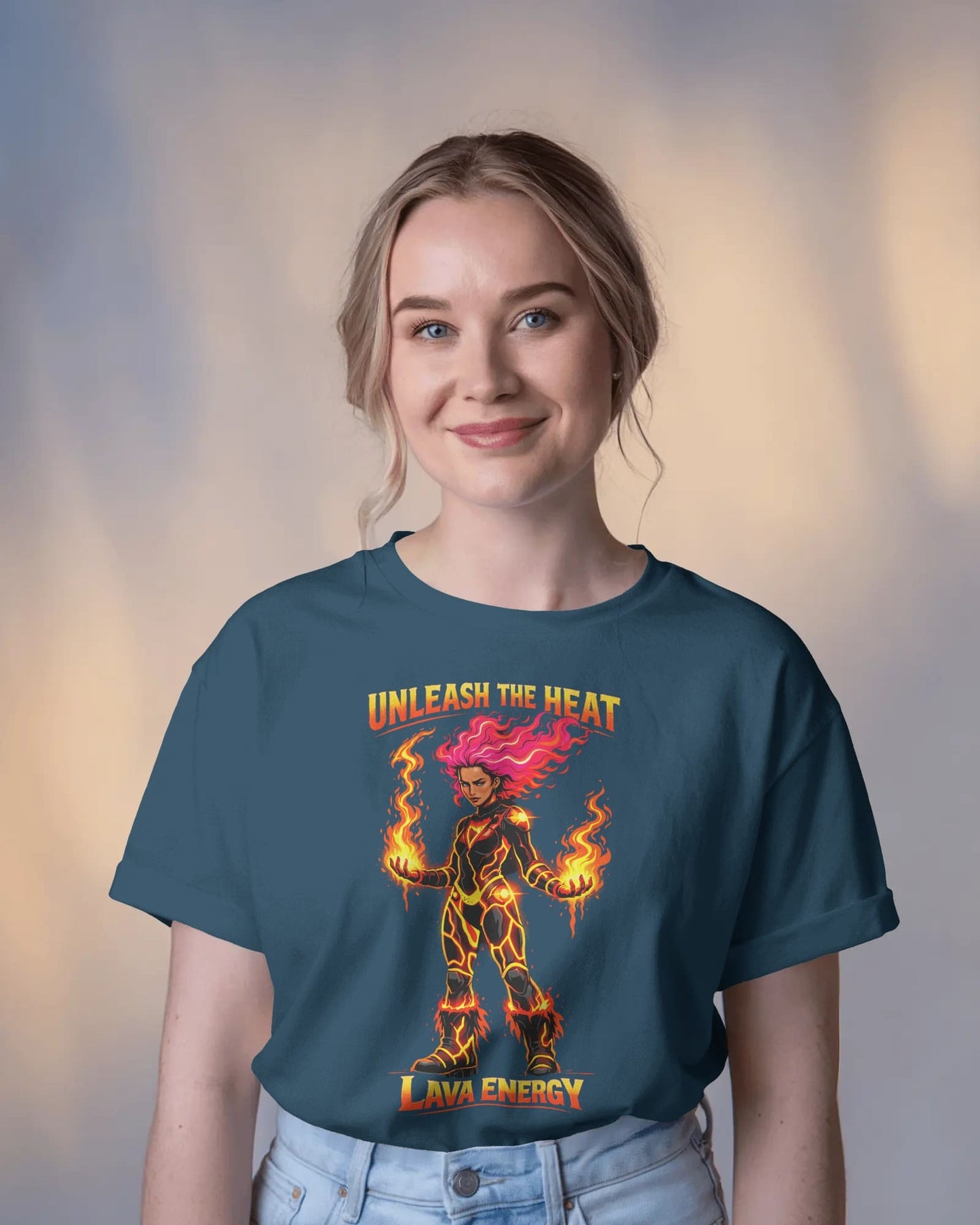 Lava Girl- Women Half Sleeve Round Neck T-Shirt