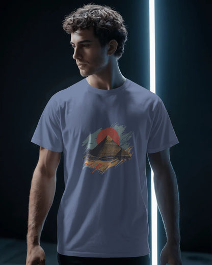Pyramid- Men Half Sleeve Round Neck T-shirt