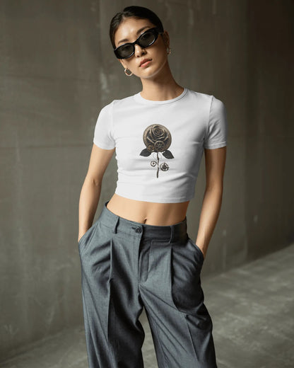 Mechanical Rose- Crop Top