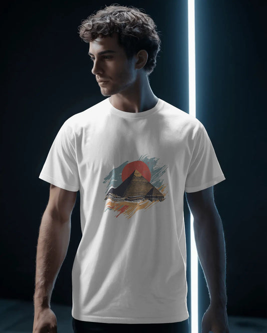 Pyramid- Men Half Sleeve Round Neck T-shirt