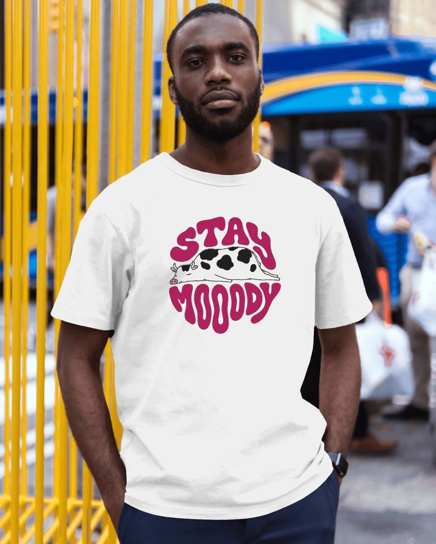 Stay Moody-Men Half Sleeve Round Neck T-Shirt