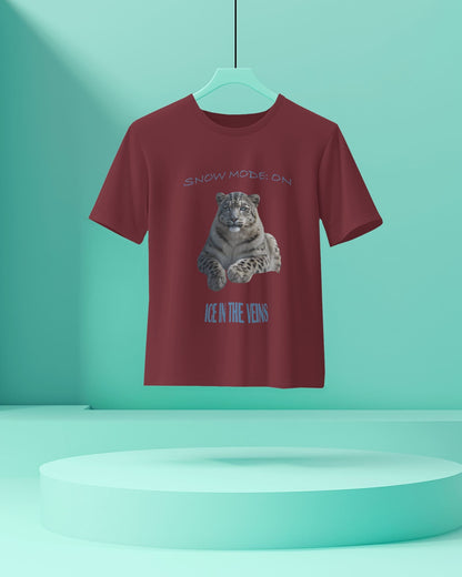 Snow Leopard - Men Half Sleeve Round Neck T-shirt