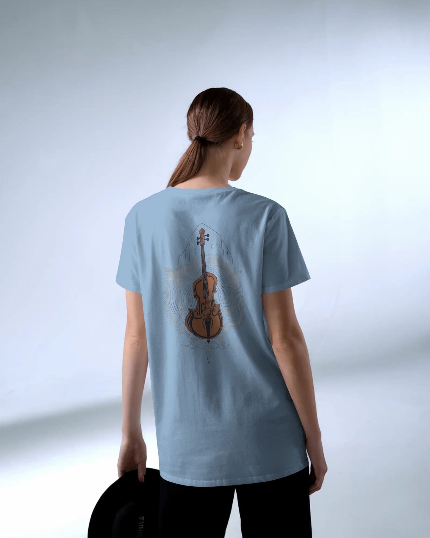 Violin Musical Notes-Women Oversize T-shirt