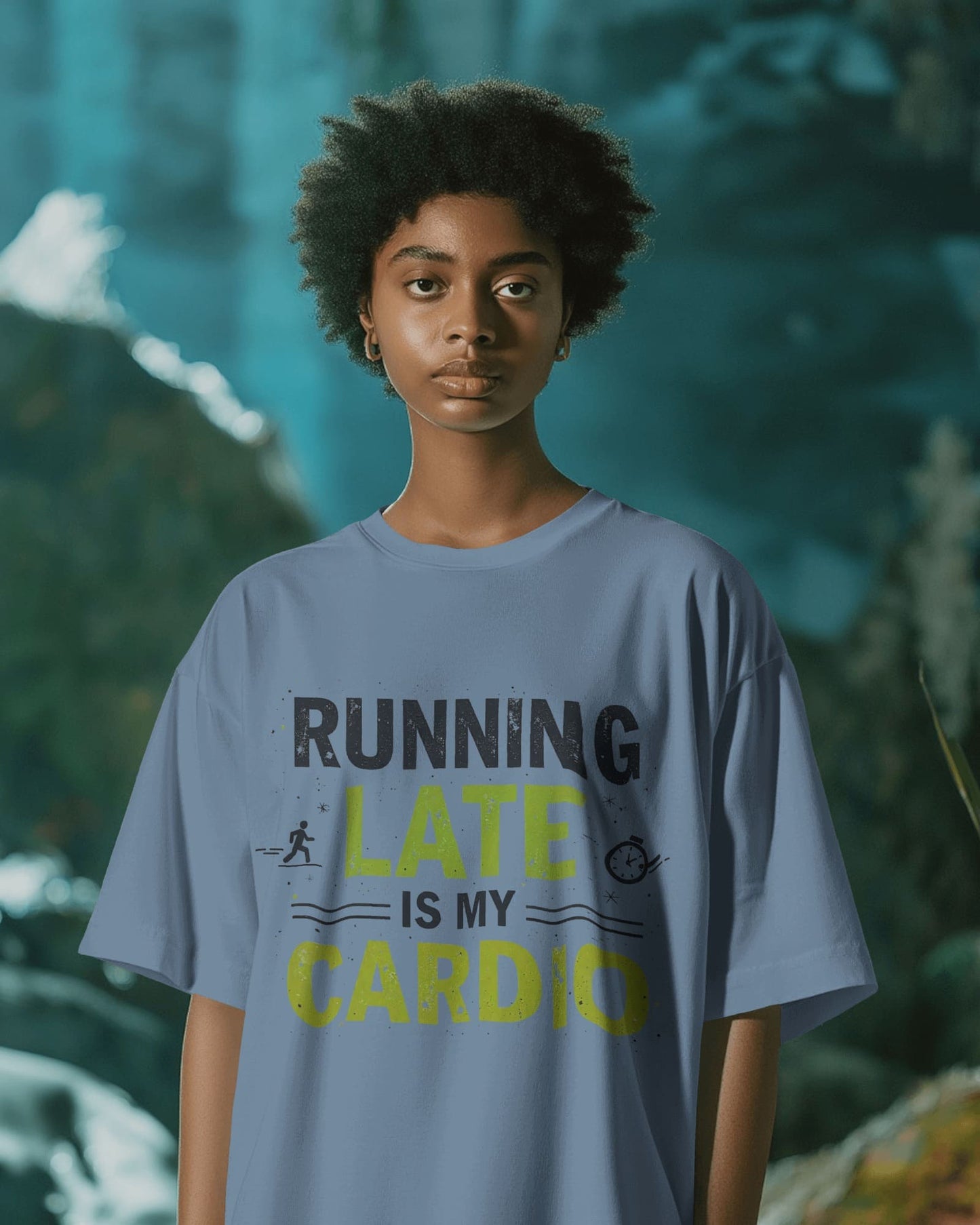 Running Late is my Cardio- Women Oversize T-shirt