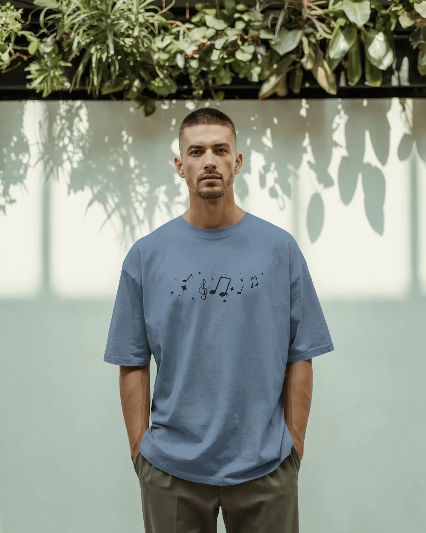 Violin Musical Notes-Men Oversize T-shirt