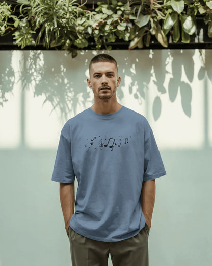 Violin Musical Notes-Men Oversize T-shirt