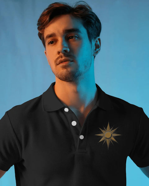 Sun Brooch-Men Polo T-shirt