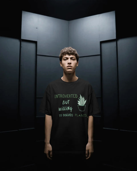 Introverted but willing to discuss- Men Oversize T-shirt