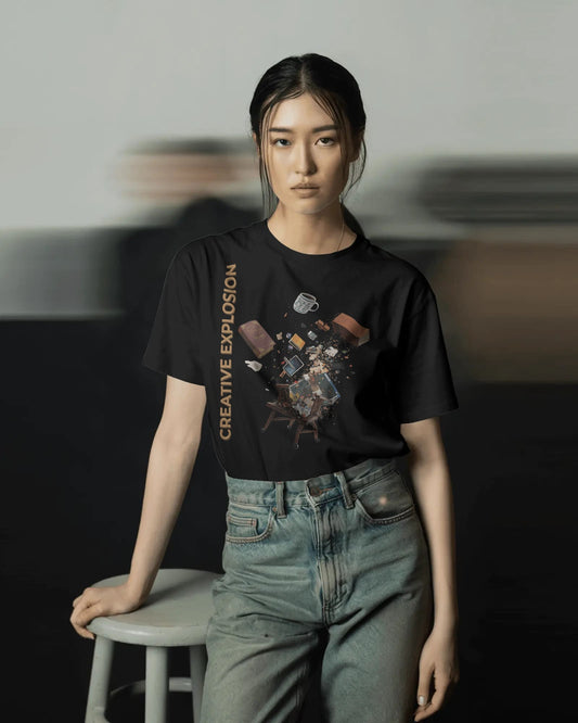 Creative Explosions- Women Half Sleeve Round Neck T-shirt
