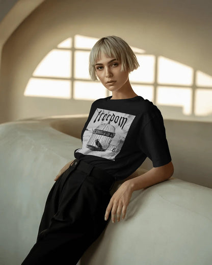 Freedom Cage-Women Oversize T-shirt