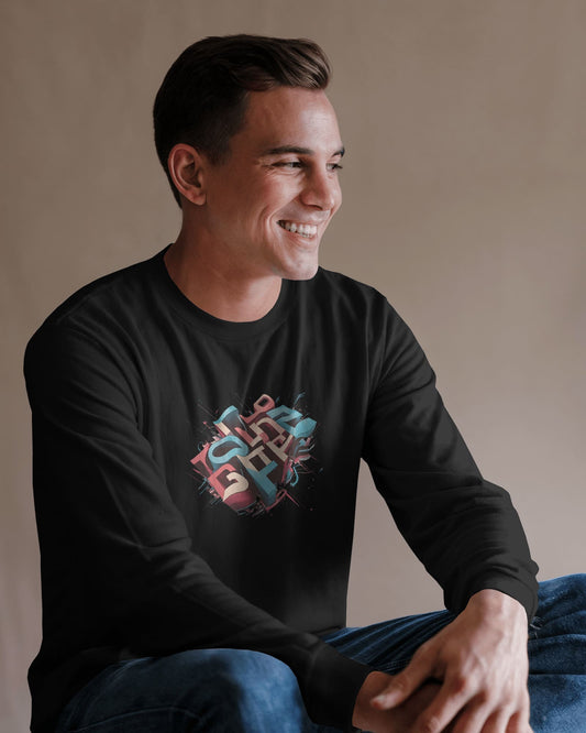 Illusion Word- Men Full Sleeve T-shirt