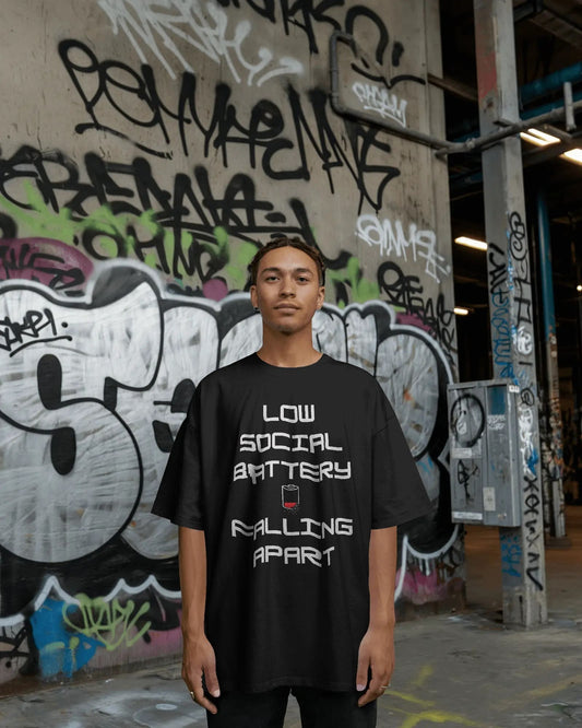 Low Social Battery-Men Oversize T-shirt