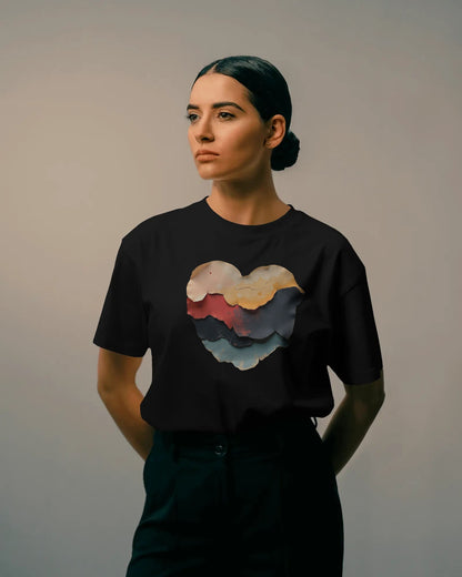 Abstract Heart- Women Half Sleeve Round Neck T-shirt