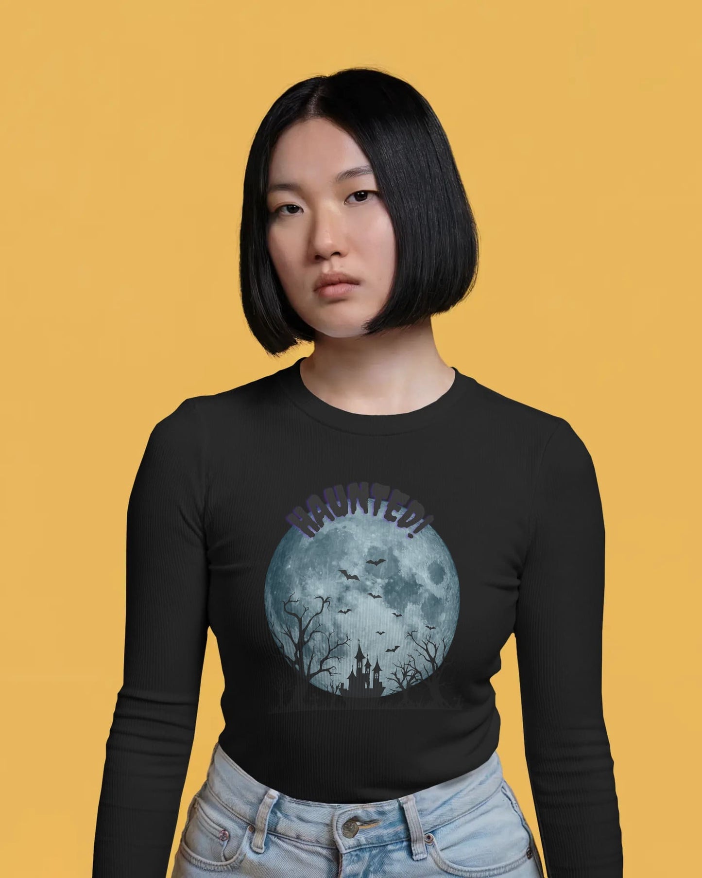 Haunted View- Women Full Sleeve T-shirt