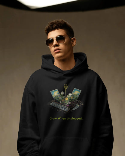 Grow When Unplugged- Men Hoodie