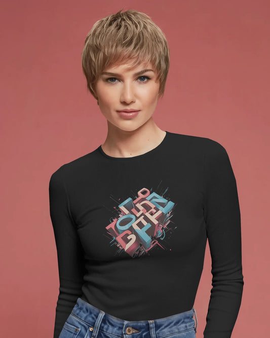 Illusion Word- Women Full Sleeve T-shirt