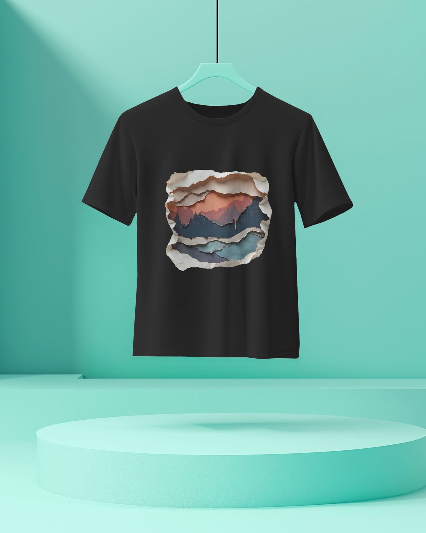Abstract Mountain View-Men Half Sleeve Round Neck T-shirt