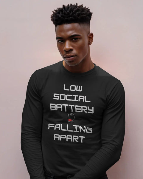 Low Social Battery- Men Full Sleeve T-shirt