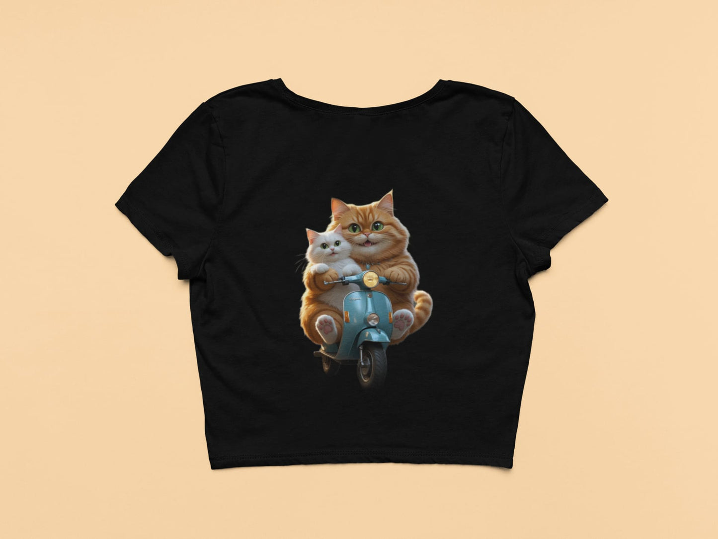 Cute Cat on Scooter- Crop Top