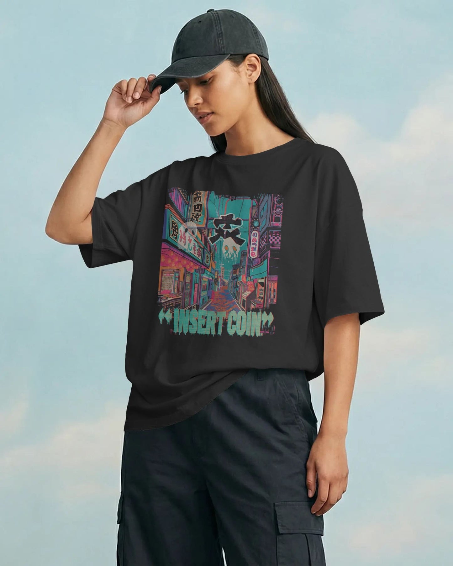 Animated Run Game- Women Oversize T-Shirt