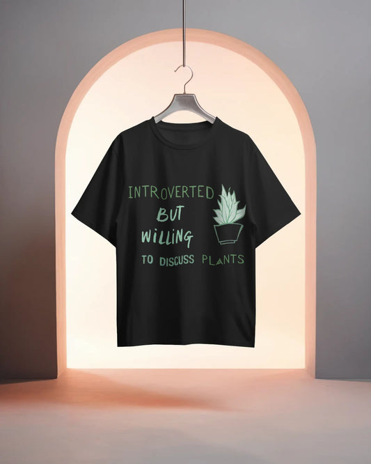 Introverted but willing to discuss- Men Oversize T-shirt