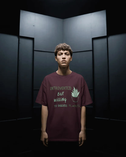 Introverted but willing to discuss- Men Oversize T-shirt