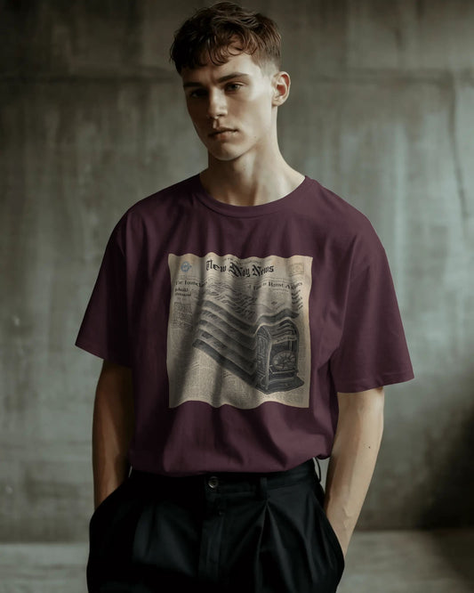 Newspaper Design- Men Oversize T-shirt