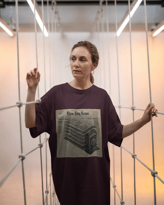 Newspaper Design- Women Oversize T-shirt