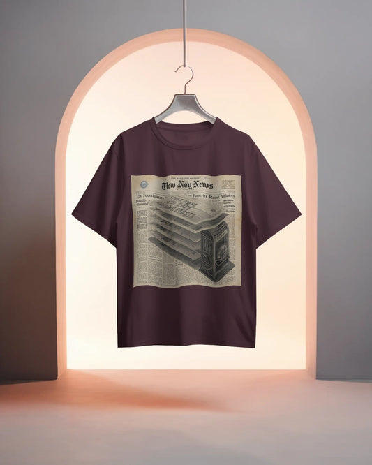 Newspaper Design- Men Oversize T-shirt