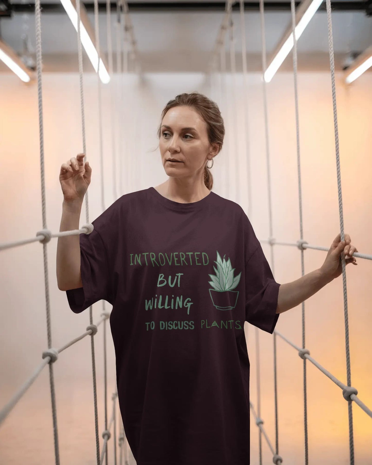 Introverted but willing to discuss- Women Oversize T-shirt