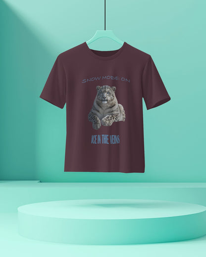 Snow Leopard - Men Half Sleeve Round Neck T-shirt
