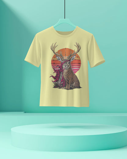 Deer- Women Half Sleeve Round Neck T-shirt