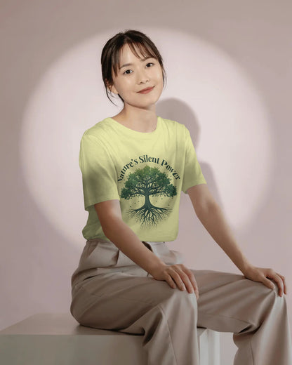 Nature's Silent Power- Women Half Sleeve Round Neck T-shirt