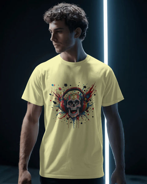 The Skull Art-Men Half Sleeve Round Neck T-shirt