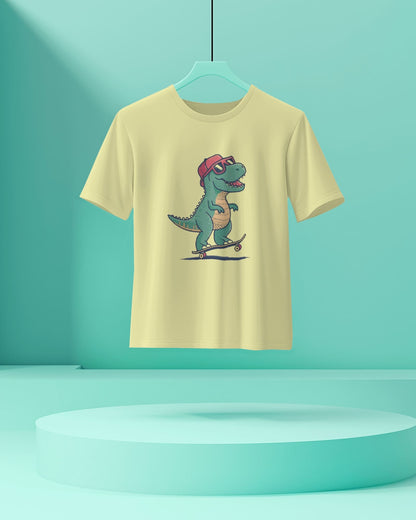 Dragon With Goggles- Men Half Sleeve Round Neck T-shirt