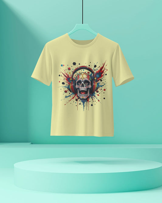 The Skull Art-Men Half Sleeve Round Neck T-shirt