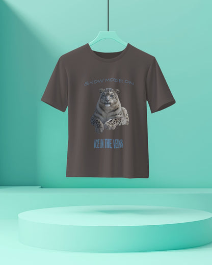 Snow Leopard - Men Half Sleeve Round Neck T-shirt